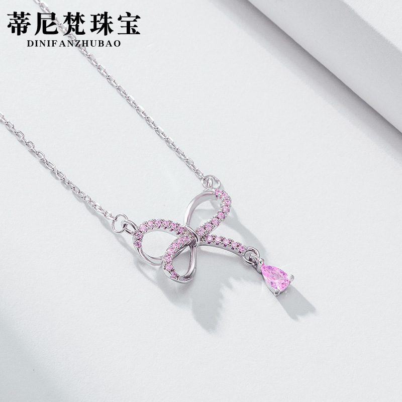 Estilo coreano simple elegante Super collar de cadena de hadas S925 plata esterlina de moda todo fósforo diamante incrustado circón collar de cadena de clavícula para las mujeres