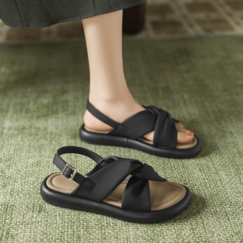 Sandalias antideslizantes ultra suaves de fondo plano para mujeres 2026 primavera nueva moda de hadas con sandalias de fondo suave