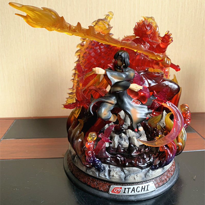 3 figuras de anime de Naruto GK, figuras luminosas a gran escala con Susanoo, Kakashi, Sasuke e Itachi.