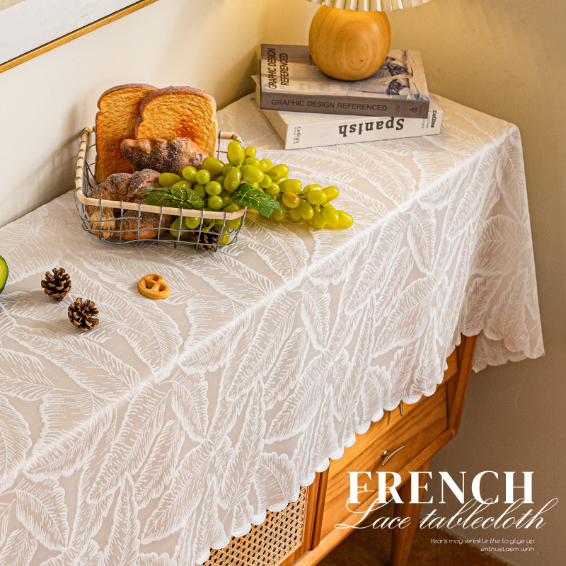 Pequeña toalla de mesa de encaje fresco de color sólido sensación de toalla de cubierta de armario de boda al aire libre a prueba de polvo mesa de postres toalla de mesa