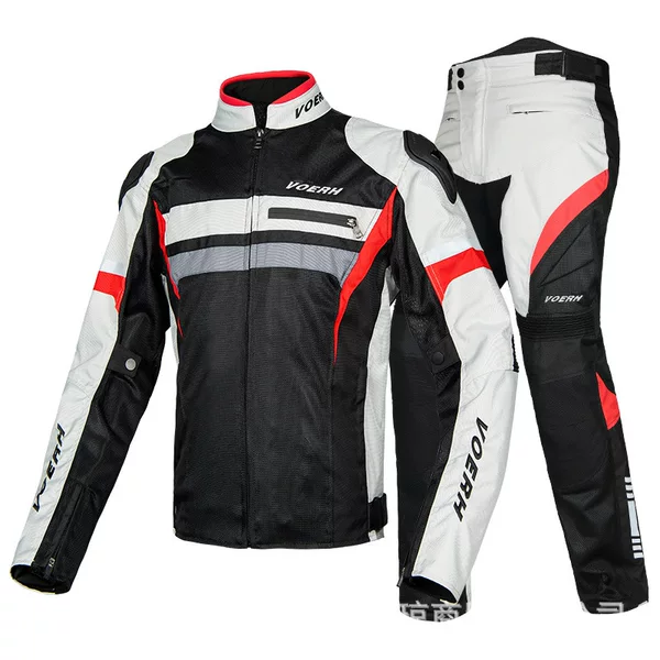 Voerh Winter Motorcycle Riding Suit for Men, Mesh Breathable Anti-Fall Racing Suit for Riders, Suitable for All Seasons 1705
