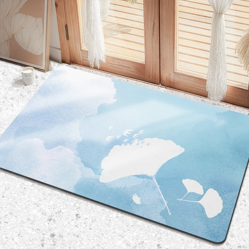 Nórdico simple diatomea barro suave baño Baño absorbente de secado rápido pie estera de piso oval estera puerta de entrada