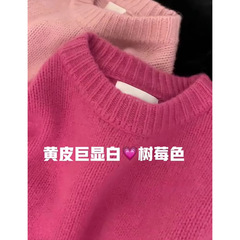 跨境仿浣熊绒毛衣女冬季秋冬慵懒风设计感小众高级感套头针织上衣