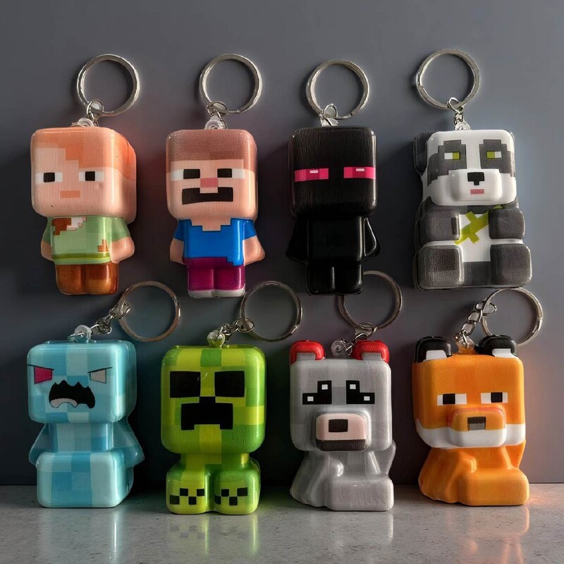 Minecraft Toy Slow-Rebound Keychain Creative Children's Stress-Relief Backpack Decoration High-Value Stress-Relief Pendant