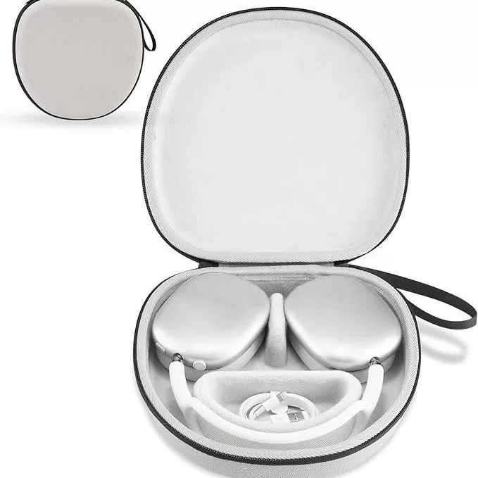 Чехол для AirPods Max SENVJK EVA - прочный жесткий чехол, черная ручка / черная спящая / серый спящий
