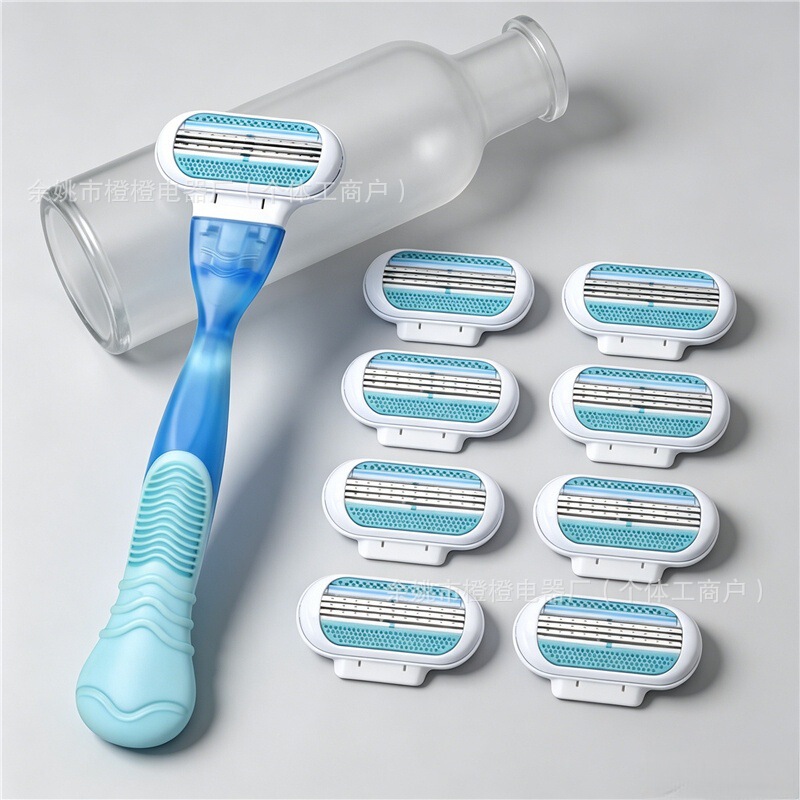 2026 German Quality Women's Shaving Razor with Three-Layer Blades Manual Hair Removal Razor for Armpit Hair, Leg Hair, and Pubic Hair Razor Holder