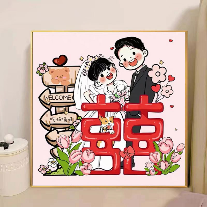 スポンジ・ボブ デジタル油絵 DIY 漫画アニメ 子供向け 手塗り装飾画 置物 環境に優しい|undefined