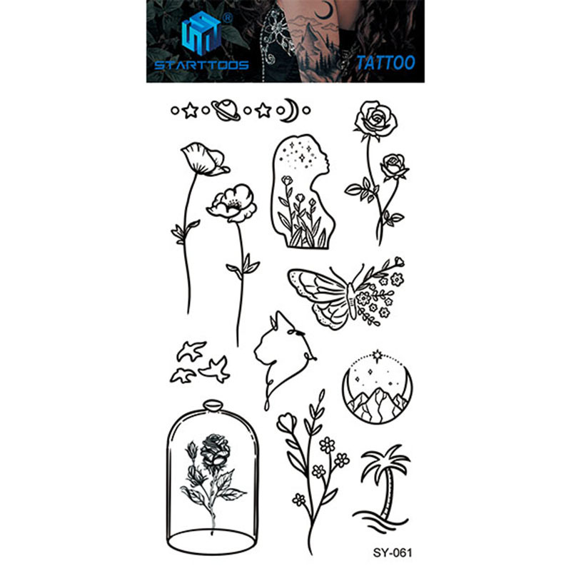 Spot mayorista transfronterizo dulce y simple viento tatuaje de dedo moda cool tatuaje desechable tendencia