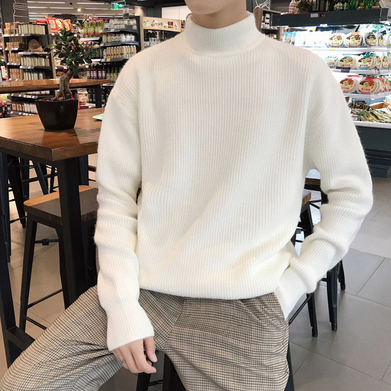 White sweater for men in autumn and wint...