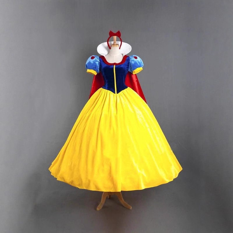 Children's Day Halloween Snow White Cosplay Costume Performance Dress Fugitive Heavy-Duty Draped Adult Dress