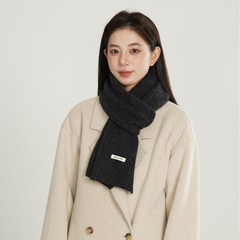 跨境极简风纯色针织围巾含羊毛女生冬季保暖百搭户外御寒柔软围脖