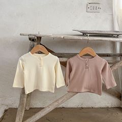 Baby boy and girl unisex cotton basic ribbed t-shirt for newborns with high elasticity, open chest fashion top