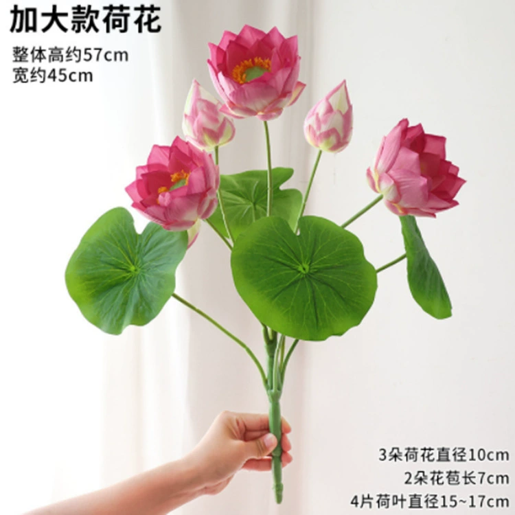 Искусственный лотос, популярный лист лотоса, стручок лотоса, одиночный искусственный цветок, украшение для бассейна, ландшафтный дизайн, цветочная композиция для гостиной, простой пейзаж буддийского зала