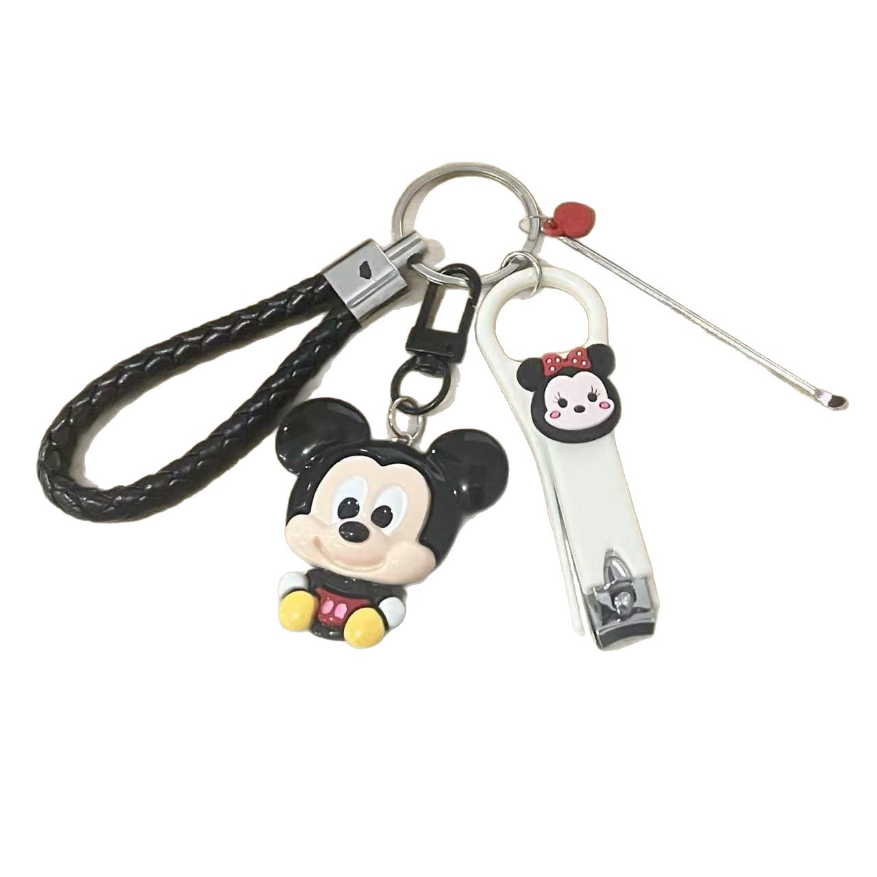 かわいいミッキークリエイティブキーホルダー爪切り爪はさみ韓国漫画インカップルキーホルダーペアペンダント