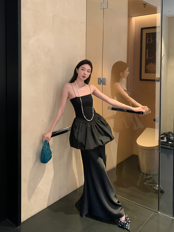 区区欧阳抹胸花苞吊带鱼尾半身裙套装女夏季新款设计感小众两件套|undefined