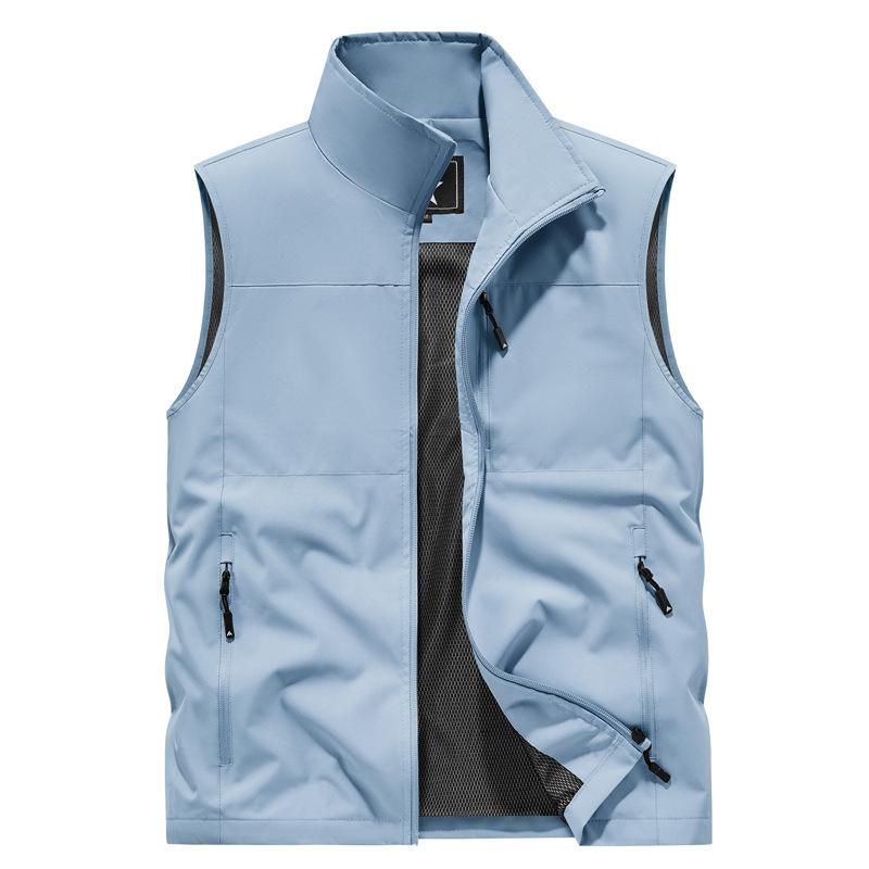 New Outdoor Multi-Pocket Quick-Dry Fishing Vest for Men, Thin Style, Waterproof Vest for Hiking and Photography 7999