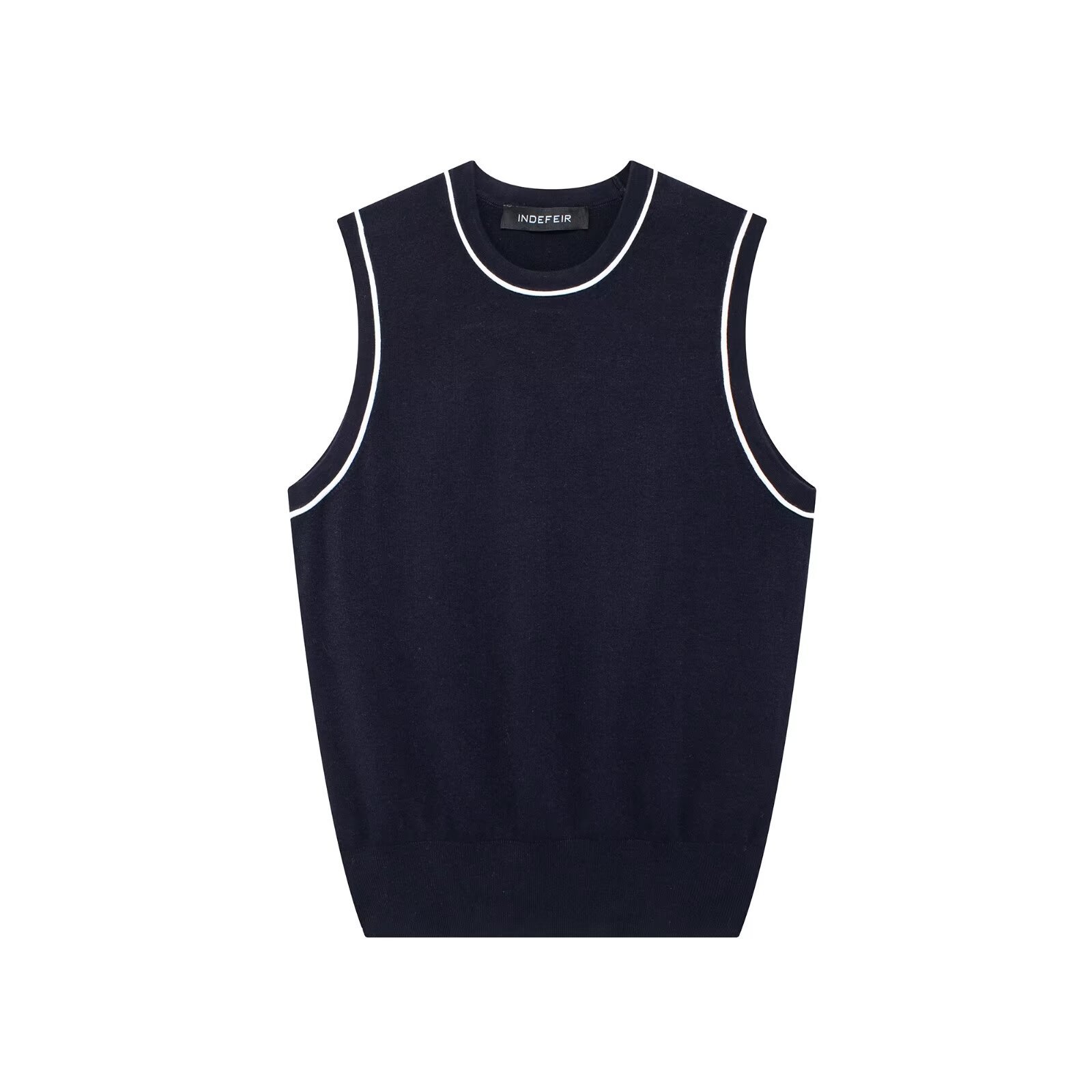 Vêtements pour cheveux extérieurs 2024 été nouvel article haut à aiguille plate à bordure de couleur contrastante pour femmes_voghion.com