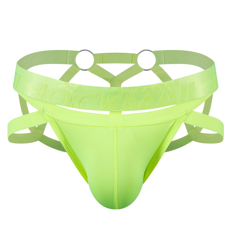 Ropa interior de los nuevos hombres hip lifting sexy Tanga transparente seda de hielo vinculante transparente sexy anillo de acero vendaje hueco tentación