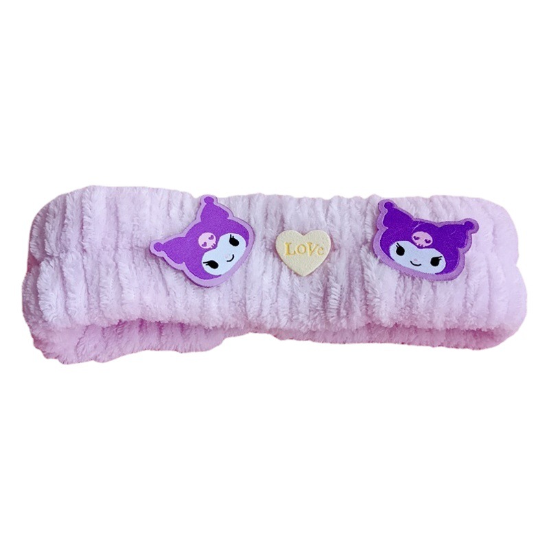 Sanrio chica máscara accesorios para el cabello lindo dulce diadema deportes banda Nueva banda de pelo de lavado de cara bordado de dibujos animados