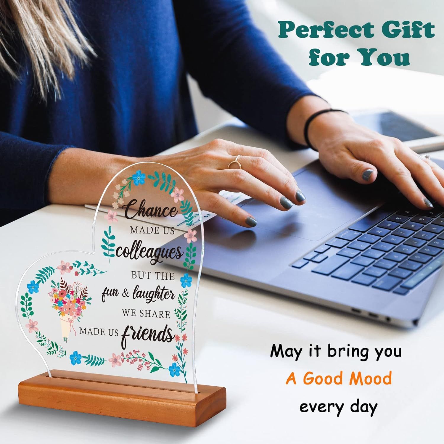 Transfronterizo nuevo material acrílico decoraciones de escritorio para la familia, novias y amigos adornos en forma de corazón transparente