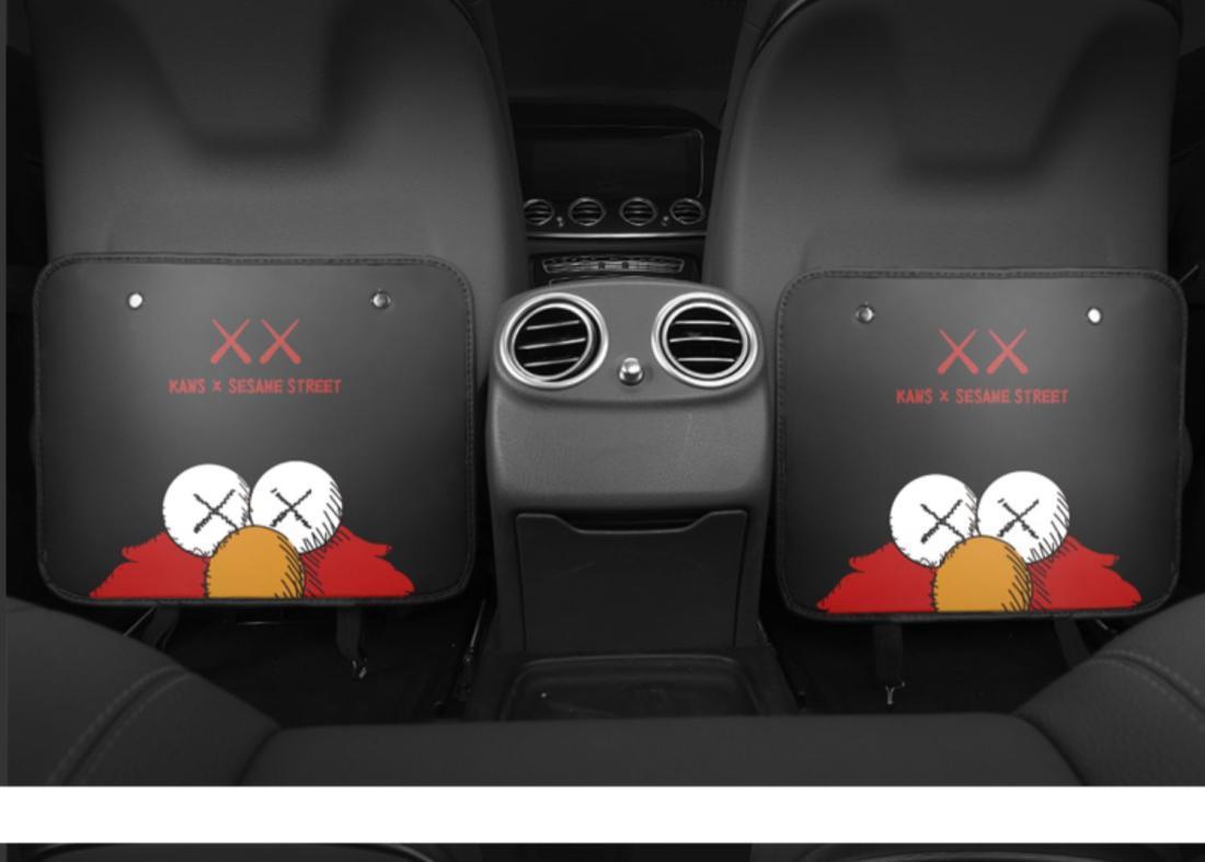 Car Seat Back Storage Bag Rear Seat Anti-kick Pad Protective Pad Back Hanging Bag Storage Bag Box Cartoon Pikachu