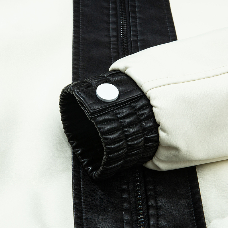 Transfronterizo otoño invierno chaqueta de locomotora juvenil chaqueta pu chaqueta de cuero casual chaqueta de abrigo caliente a prueba de viento chaqueta de hombre