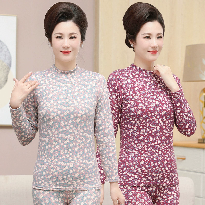 Толстое термобелье на флисовой подкладке для среднего и пожилого возраста, зимний костюм для мамы, устойчивый к замерзанию, морозостойкий, осенняя одежда для пожилых дам больших размеров, длинные брюки