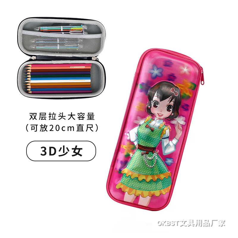 EVA de dibujos animados de la escuela primaria de los niños caja de lápiz 3D lindos niños y niñas caja de lápiz de gran capacidad creativa caja de lápiz