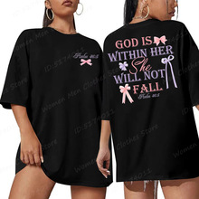 采购产品Bow & God Is Within Her She Will Not Fall印花t恤，基