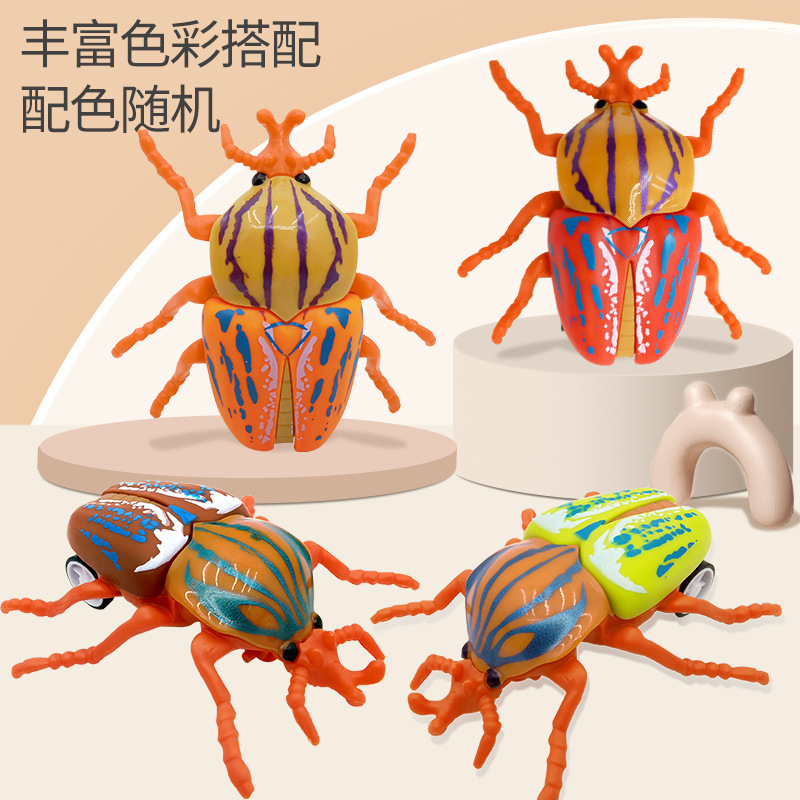 Insectos de simulación de educación temprana para niños escarabajos unicornio ciclos de retorno juguetes modelo de animal enseñanza cognitiva noche