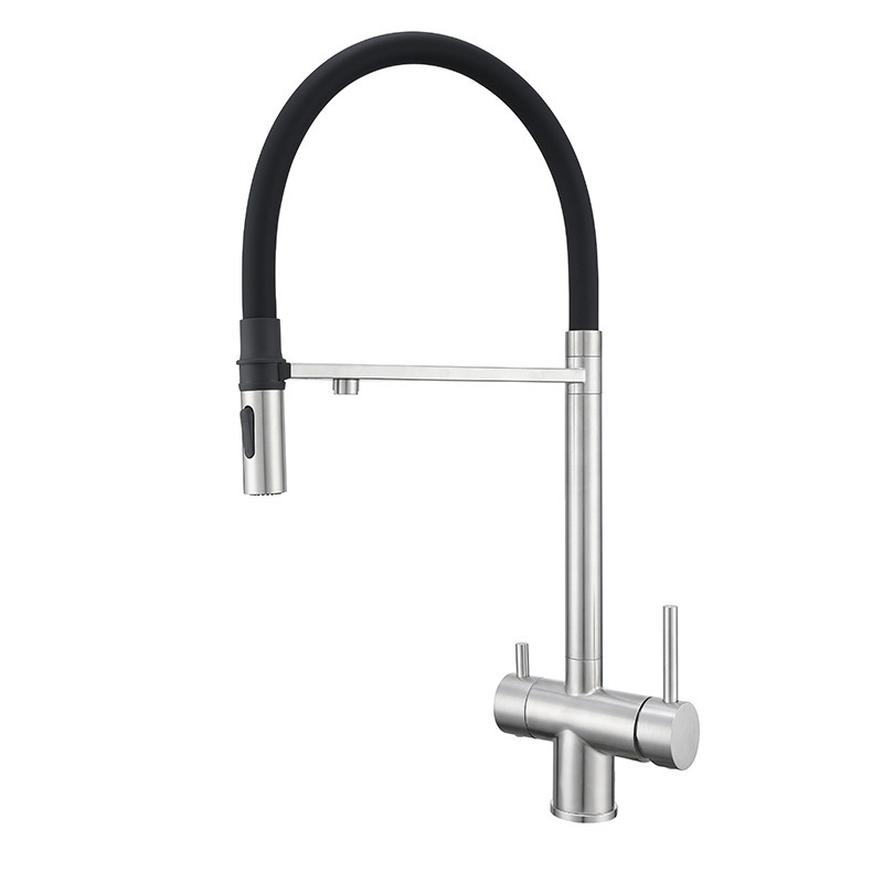 Cross-Border Three-In-One Magnetic 304 Stainless Steel Kitchen Faucet Sink Hot and Cold Water Purifier Universal Direct Drinking Faucet