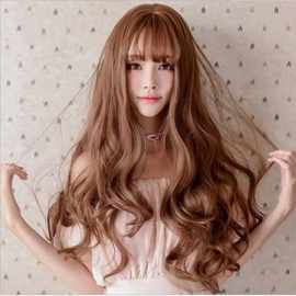 假发女长发卷发空气刘海内扣长直发梨花头网红锁骨发隐形无痕发套