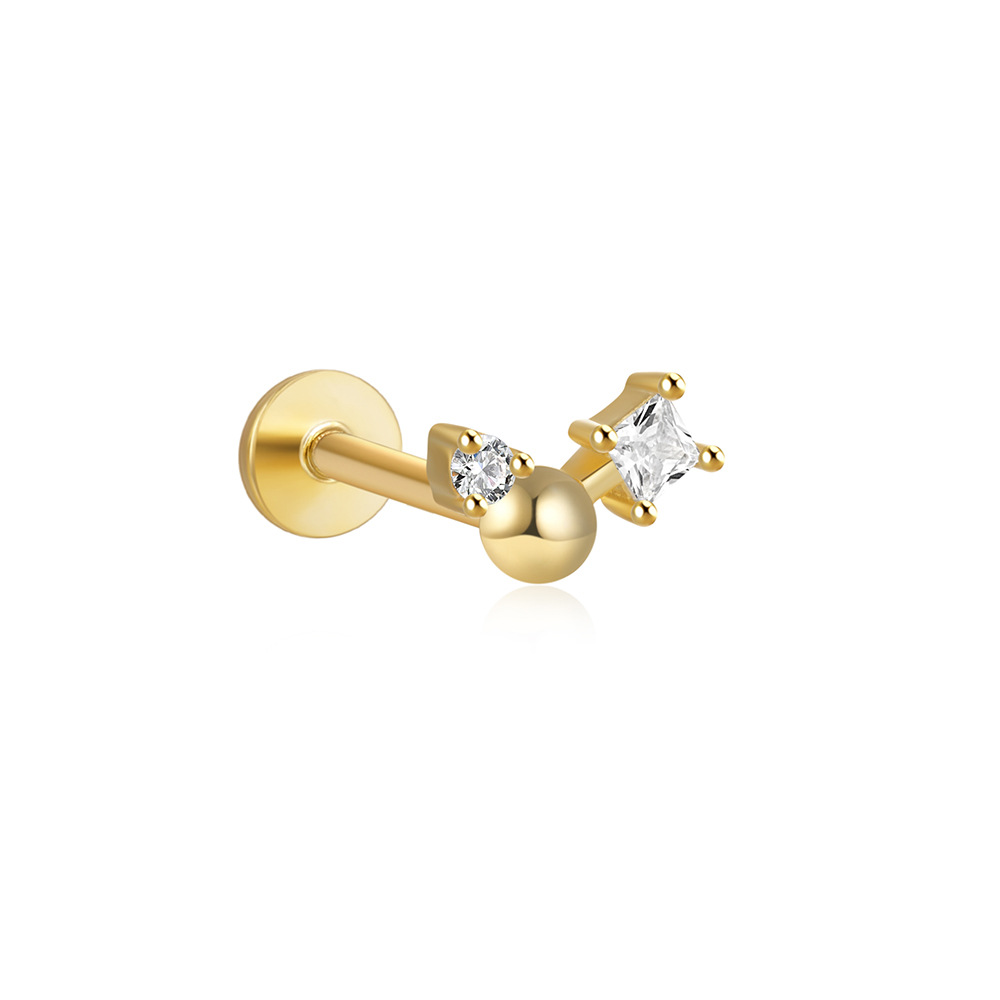 2g Weight Zircon Inlay Material Ear Studs Classification 1 Piece Quantity Daily Occasion 925 Sterling Silver Material Geometric Pattern Women's Gender Plating Design Simple Style Style 1 Piece Ear Cartilage Rings & Studs Simple Style Geometric 925 Sterling Silver Plating Zircon 88