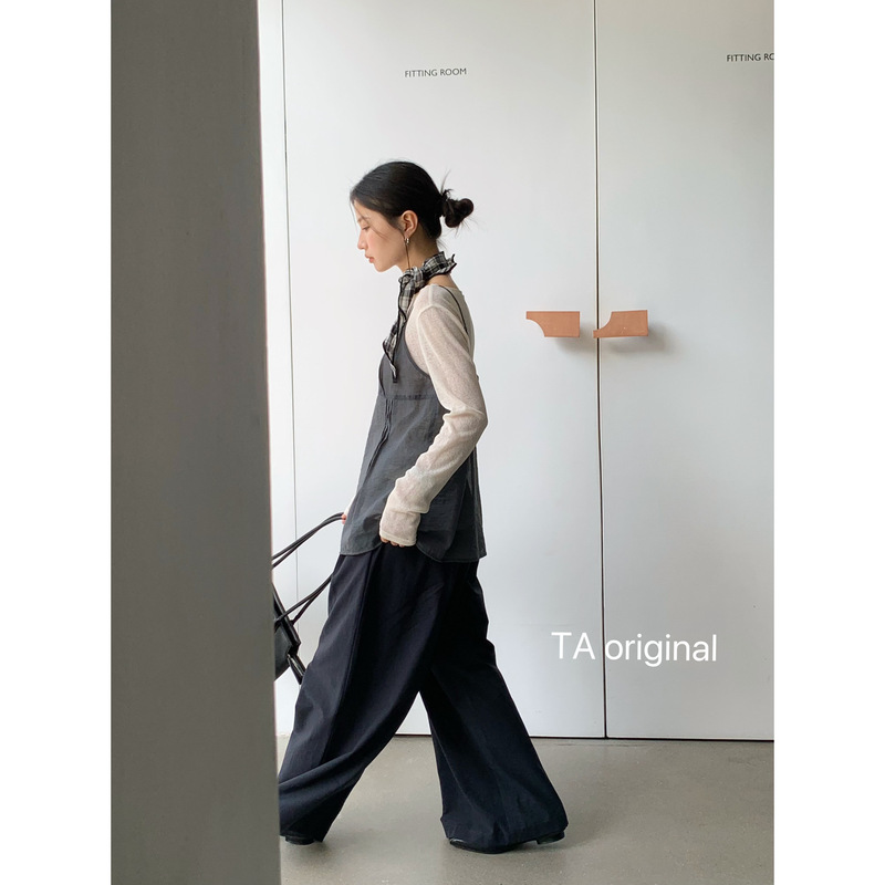 TA ORIGINAL-上新韩系极简慵懒风显瘦百搭叠穿小衫+马甲套装27192|undefined