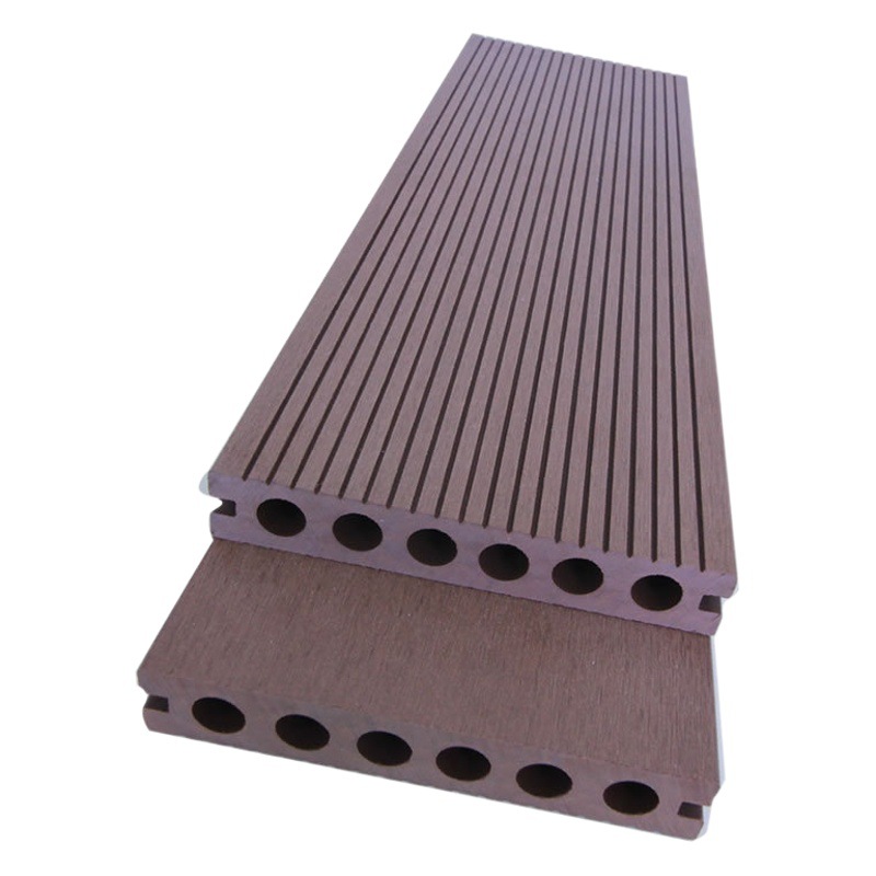 Madera de piso de plástico fábrica al aire libre agujero redondo hueco de madera de plástico piso jardín al aire libre jardín decoración cuadrado agujero placa anti-corrosión