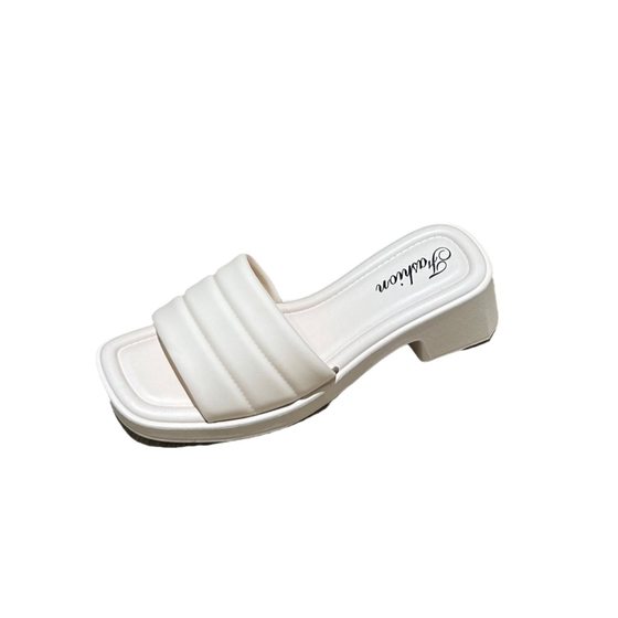 High heel slippers for women 2024 Summer new open toe chunky heel platform thick bottom outer wear muffin all-match sandals