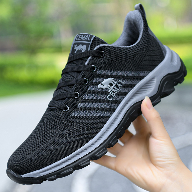 Zapatos de papá transpirables de verano para hombres Zapatos de mediana edad y ancianos de suela blanda Zapatos deportivos ligeros desodorantes Zapatos casuales adhesivos fríos