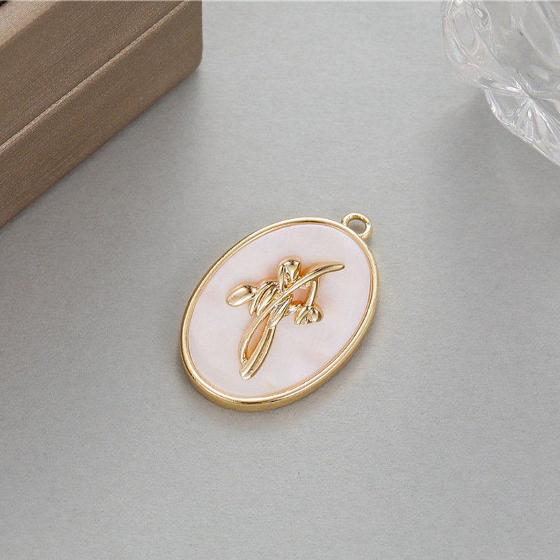 Inlay Design Elegant Style 1 Piece Copper Shell Flower Elegant