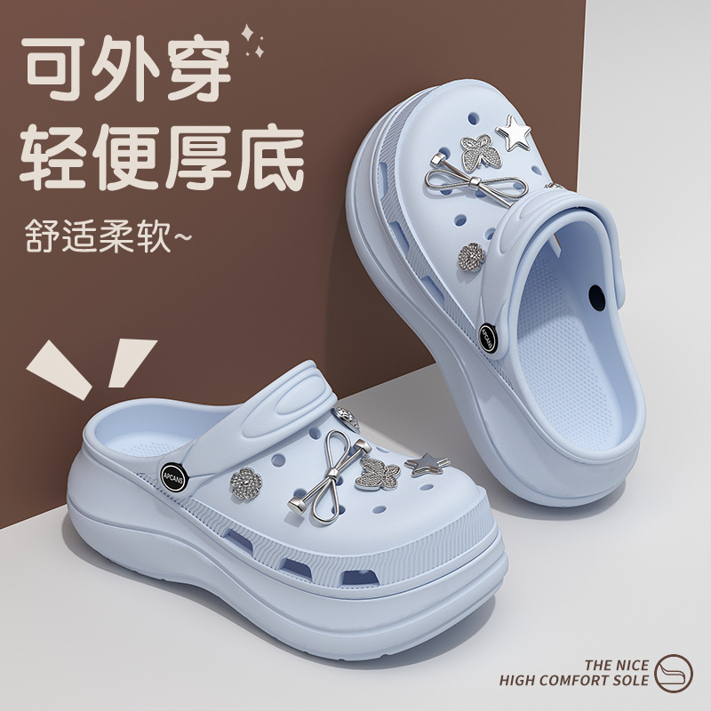 Ultra-Thick Sole, Increased Comfort, Lightweight and Versatile Women's Clogs, Summer Outer Wear Sandals, Internet Celebrity Soft Sole Cartoon