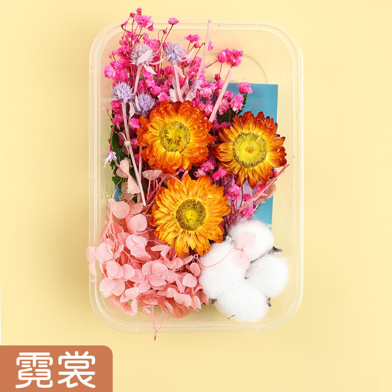 永生花ドライフラワーdiy材料箱入り混合模造花風乾手作り団扇キャンドルフォトフレーム装飾|undefined
