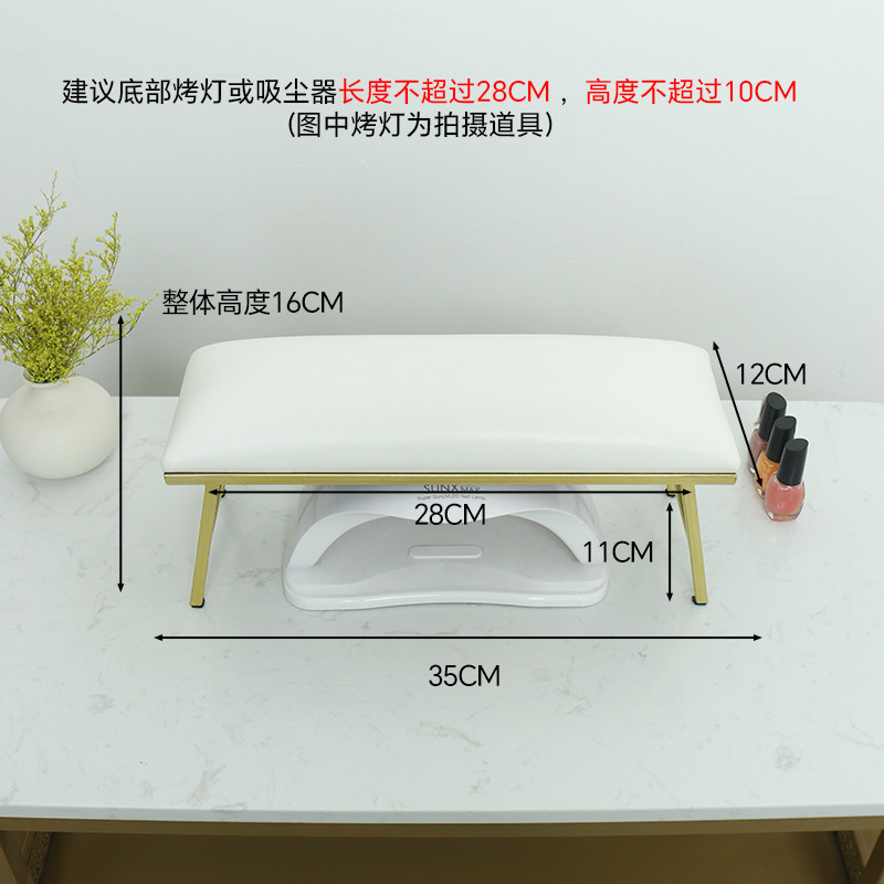 Transfronterizo caliente-venta traje de almohada de uñas mayor lámpara de uñas nueva almohada de mano de cuero de hierro con estera antideslizante