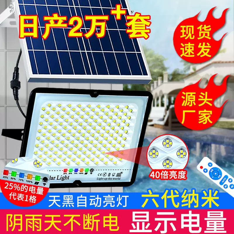 太阳能灯户外庭院灯大功率家用照明室内天黑自动亮新农村路灯超亮