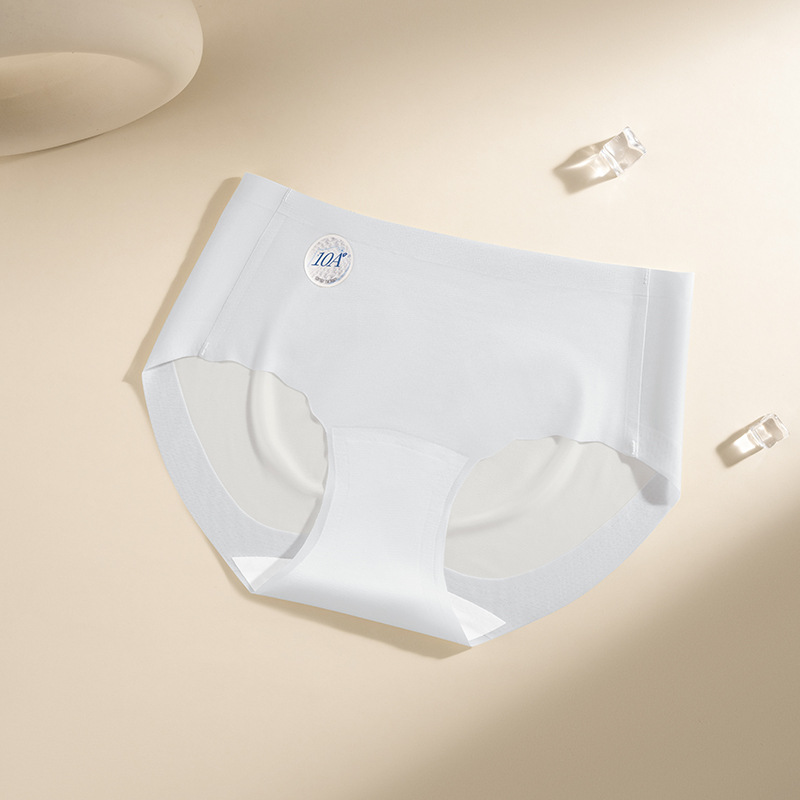 Ropa interior que no deja marcas, estilo de verano, seda de hielo delgada, entrepierna de algodón puro 10A, entrepierna antibacteriana, cintura media, piel de leche transpirable, ropa interior triangular para mujer