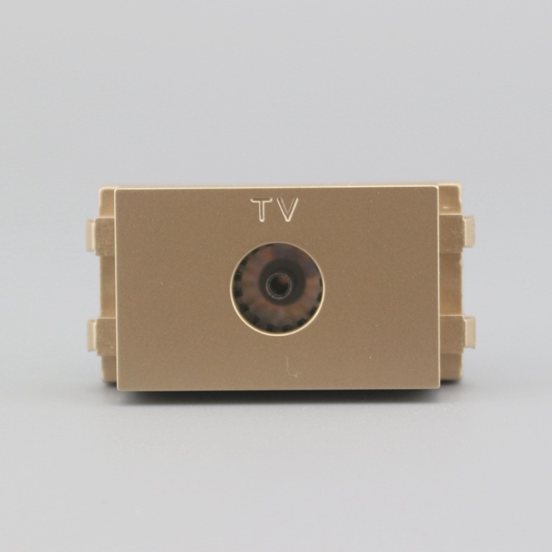 香槟色128型TV电视模块 香槟金有线电视接口数字电视插座面板模块