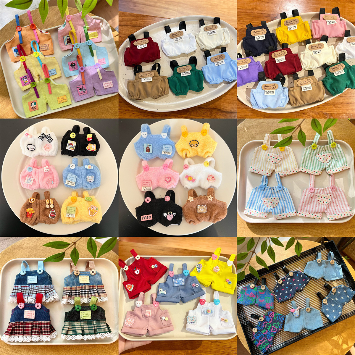 10cm Cute Baby Clothes DIY Labubu Pants Overalls Doll Labubu Clothes Doll Mini Jeans