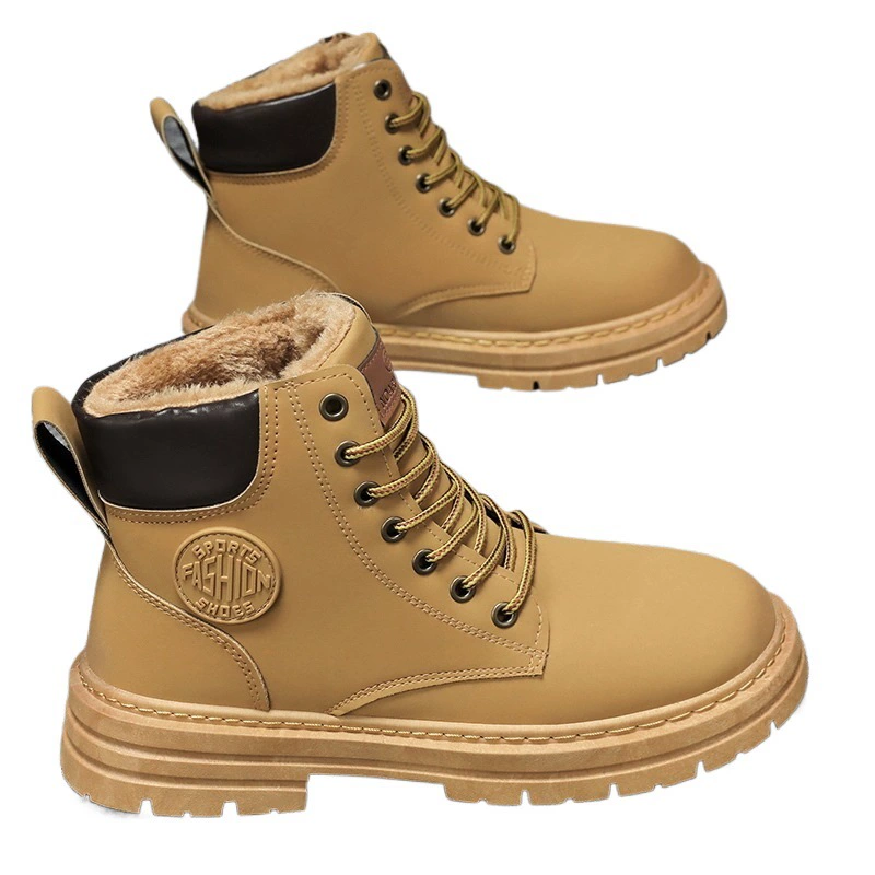 Высокие ботинки (Martens) мужские, противоскользящие, тёплые, шнуровка, размеры 39–48