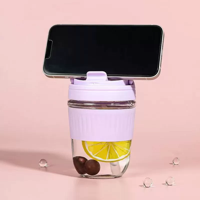 Ручная стеклянная трубочка для кофе с держателем, подарок на день рождения