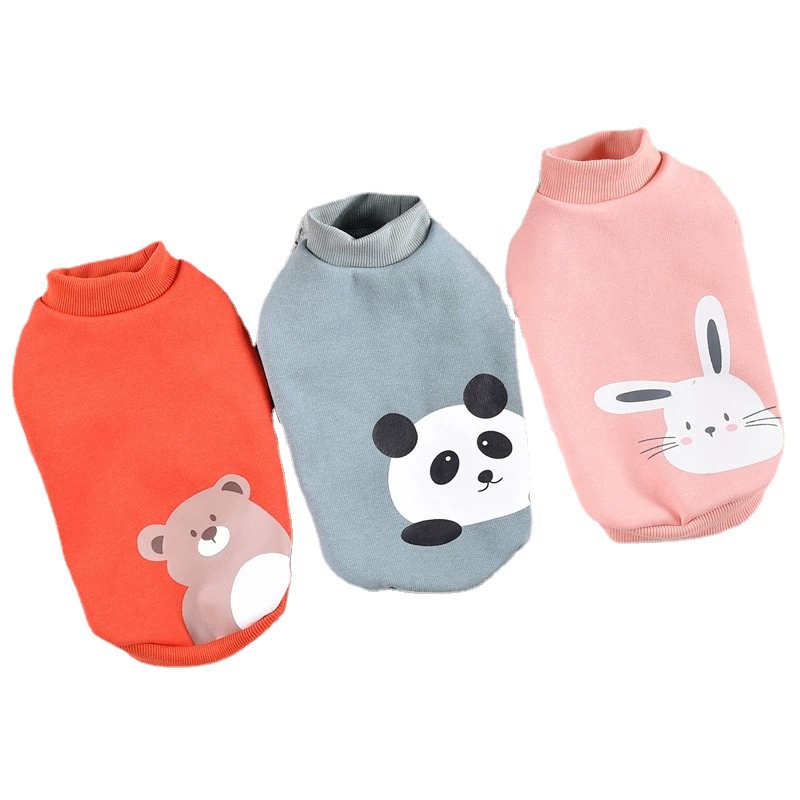 Одежда для домашних животных с принтом Домашняя Одежда для собак Маленькая и средняя собака Corky Method Dou Тонкая бархатная осенне-зимняя Базовая рубашка Свитер для кошек