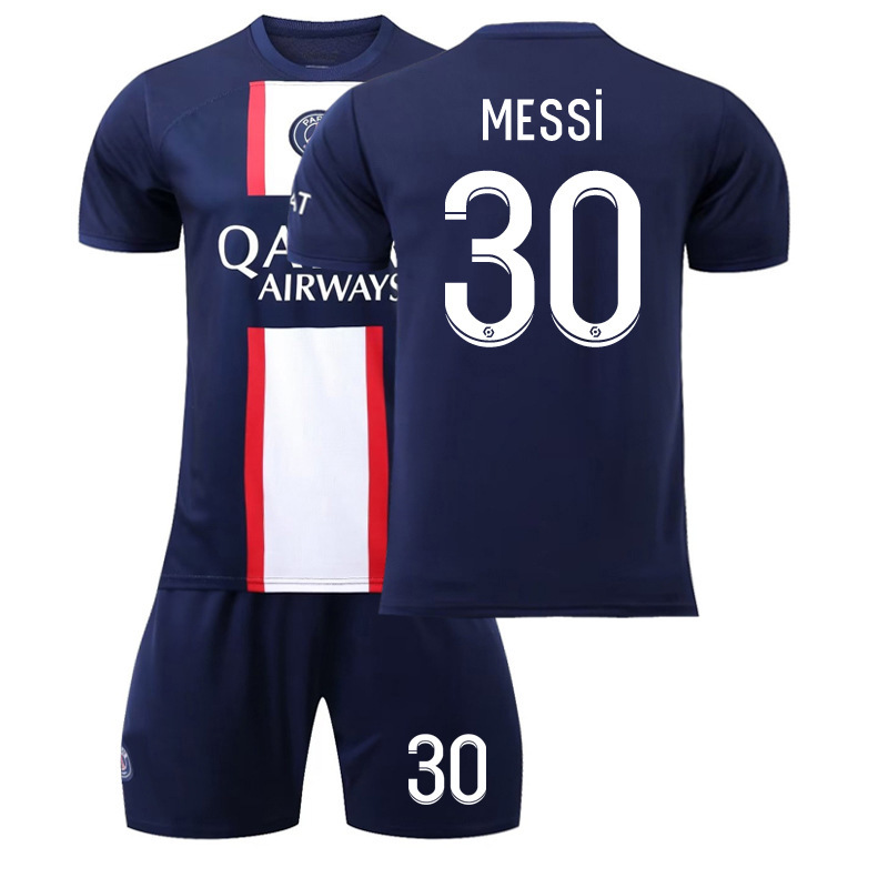 Venta al por mayor 2223 París casa Corte N ° 30 Jersey N ° 7 mbapei N ° 10 Neymar fútbol uniforme traje masculino fabricante