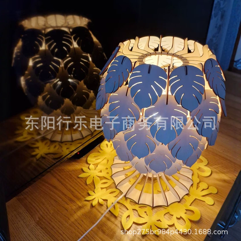 Новый продукт, креативная лампа в виде листа, деревянное искусство, скандинавская творческая личность, лампа с тысячи листьев, сосновая шишка, настольная лампа для гостиной, спальни